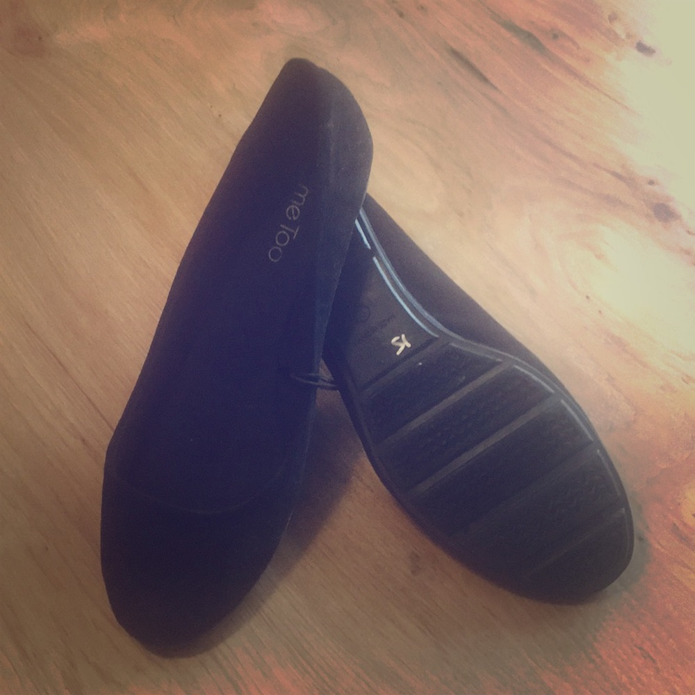 Me Too black suede ballet flats